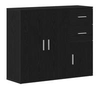 Enfilade/Bahut/Vitrine - Rustique - Buffet chêne noir 91 x 29,5 x 75 cm bois d'ingénierie @969680