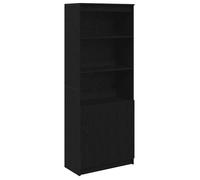 Enfilade/Bahut/Vitrine - Rustique - Buffet haut chêne noir 70 x 35 x 180 cm bois d'ingénierie @986961