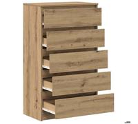 Enfilade de rangement Brun - LEMON® Commode - chêne artisanal - 60x36x103cm - Bois d'ingénierie 711 - Soldes