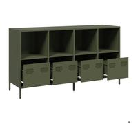 Enfilade de rangement Vert - LEMON® Buffet bas - Vert olive - 135x39x73,5cm acier laminé à froid 736 - Soldes