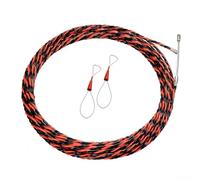 Enfile-fils électriques avec tige en nylon en fibre de verre pour mur, plafond, goulotte et plancher, rouge, noir, 5 mm de diamètre, 30 m de longueur (30 m)