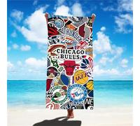 Enfunt-Home Basket-Ball Serviettes de Plage Bain Towel Beach Serviette de Bain Microfibre Towels, Sable et à Séchage Rapide Les Adolescents (90x180cm,E)