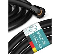 Engelbach® Tuyau douche 125cm - Flexible Plastique Noir Mat Double Protection Anti-Torsion - Résistant aux Plis, Raccord Universel ½” - Fabriqué en Allemagne