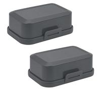 ENGELLAND 2 beurriers empilables avec couvercle et fermeture à clic, anthracite/anthracite, boîte en plastique, cloche à beurre, sans BPA, multi-usages, robustes