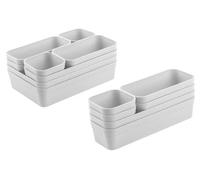 Engelland est supprimé. Set de rangement, 14 pièces, gris clair, plastique, sans BPA, rangement, salon-salle de bain