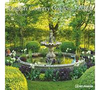 English Country Gardens Calendrier mural 2024 avec brochures 30 x 30 cm et 30 x 60 cm ouvert Motif jardin