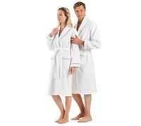 English Home 100% Turc coton éponge peignoir avec passepoil, écharpe absorbant col unisexe towelling peignoir