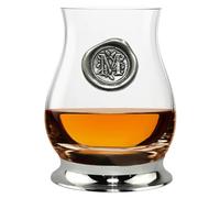English Pewter Company Glencairn Verre mélangeur à whisky personnalisé avec initiale monogramme - Cadeaux uniques pour homme - avec votre choix d'initiale 350 ml [WGP113] (M)