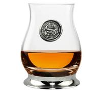 English Pewter Company Glencairn Verre mélangeur à whisky personnalisé avec initiale monogramme - Cadeaux uniques pour homme - avec votre choix d'initiale 350 ml [WGP119] (S)