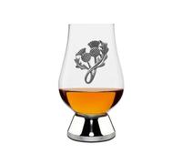 English Pewter Company WGP044 Verre à whisky Wee Glencairn 70 ml avec badge en étain chardon écossais et base