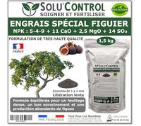 Engrais Spécial Figuier 1,5 kg - SoluControl - NPK 5-4-9 - Croissance et Fructification - Riche en Calcium et Magnésium - Sachet Zip Refermable - Utilisable en Agriculture Biologique