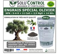 ENGRAIS Spécial OLIVIER 250 g - SoluControl - Formulation haute qualité Organo-Minerale - Utilisable en Agriculture BIOLOGIQUE