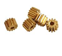 Engrenage conique en laiton, 5 pièces module 0, 10 dents éperon 1 mm, pignon à ajustement serré matériel d'arbre cylindrique de 3,6 diamètre(4mm thick 1.48mm bore)