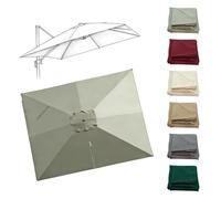 ENGTICUENU 4x3M Rectangulaire Auvent De Rechange pour Parasol Déporté Tissu De Rechange pour Parasol De Terrasse 8 Baleines Toile De Rechange pour Parapluie(Taupe)
