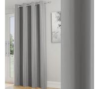 Enhanced Living Nightfall Rideau de Porte à œillets Simple et Super Doux - Économie d'énergie et réduction du Bruit - pour Salon et Chambre à Coucher - Gris uni - 168 x 214 cm
