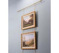 ENHEN Cimaise pour Tableau Crochets et Fil de Fer Dorés Robustes pour Cimaise, Laiton Antique, Suspensions et Chaîne pour Cimaise, Œuvres Encadrées, Photos de Famille, Église, Maison(1.4 m/55 inch)
