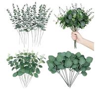 EnixwH 30 Pièces Plantes Artificielles Interieur Branches Eucalyptus, Fleurs Artificielles Deco, Branche de Feuilles Eucalyptus, pour Intérieur, Extérieur, Vase, Décoration