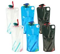 Eniyou 6 Pièces Gourde Pliable,1000 ML Gourde Festival,Réutilisables Gourdes D'eau Pliables,Adaptés À La Randonnée,À L'alpinisme,À L'exploration Et Aux Voyages