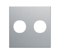 Enjo prise double F 2M titane - APPAREILLAGE MURAL GALLERY HAGER WXD259T