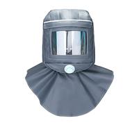 ENJOHOS Chapeau châle imperméable et Anti-poussière avec Casque intégré Capuchon de châle au sablage, pour la Peinture d'élimination de la poussière et d'emballage de Ciment (Gris)