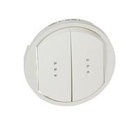 Enjoliveur Céliane interrupteur -Legrand-Blanc-Double commande voyant Blanc G