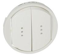 Enjoliveur Céliane interrupteur -Legrand-Blanc-Double commande voyant Blanc G