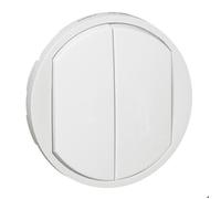 Enjoliveur large CÉLIANE pour double interrupteur, va-et-vient ou poussoir blanc - LEGRAND - 068002