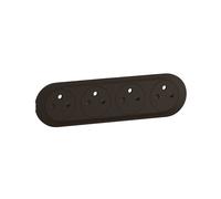 Enjoliveur pour prise de courant fort précâblée 4x2P+T compacte Surface à bornes automatiques Céliane - Noir - LEGRAND - CN0114
