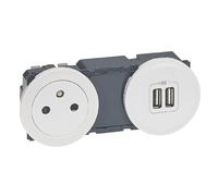 enjoliveur - prise usb double - legrand céliane - blanc