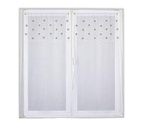 Paire de Voilages à Motif Cœur 60x160cm Beige