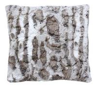 Coussin à poils doux LENVIK - 40 x 40 cm - Taupe