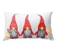 Coussin rectangle lumineux en velours imprimé lutin - 30 x 50 cm