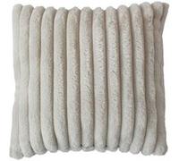 Coussin SELA imitiation fourrure côtélée - 40 x 40 cm - Beige