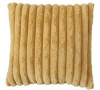 Coussin SELA imitiation fourrure côtélée - 40 x 40 cm - Ocre