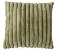 Coussin SELA imitiation fourrure côtélée - 40 x 40 cm - Olive