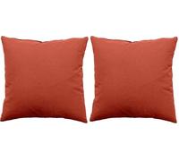Enjoy Home - Coussins Panama - Déhoussable par Zip - 100% Coton - Tissu certifié Oeko-TEX - 40x40 cm - Terre Cuite (Lot de 2)