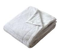 Couverture AZURA imitiation fourrure 2 tons et flanelle - 220 x 180 cm - Blanc