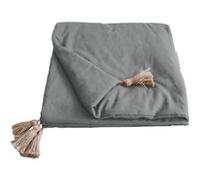 Enjoy Home - Edredon en coton avec pompons 190x90cm - Gris clair - Panama Gris G