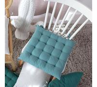 Galette de Chaise Piquée Cambria 38x38cm Bleu Glacier