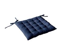 Enjoy Home, Galette de Chaise piquée, Bleu Marine, carré 38x38cm, 100% Coton, Attache par Nouettes, Idéal pour Une Assise Confortable, Collection Panama