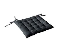 Enjoy Home, Galette de Chaise piquée, Gris Foncé, carré 38x38cm, 100% Coton, Attache par Nouettes, Idéal pour Une Assise Confortable, Collection Panama