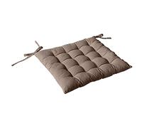Enjoy Home, Galette de Chaise piquée, Marron Vison, carré 38x38cm, 100% Coton, Attache par Nouettes, Idéal pour Une Assise Confortable, Collection Panama