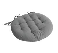 Enjoy Home, Galette de Chaise piquée, Ronde 38cm, Gris Clair, 100% Coton, Attache par Nouettes, Idéal pour Une Assise Confortable, Collection Panama