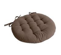 Enjoy Home, Galette de Chaise piquée, Ronde 38cm, Marron Vison, 100% Coton, Attache par Nouettes, Idéal pour Une Assise Confortable, Collection Panama