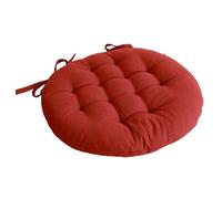 Enjoy Home, Galette de Chaise piquée, Ronde 38cm, Rouge Terracotta, 100% Coton, Attache par Nouettes, Idéal pour Une Assise Confortable, Collection Panama