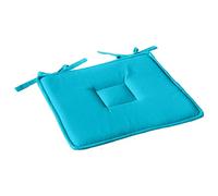 Enjoy Home, Galette de Chaise Plate, Bleu Turquoise, carré 40x40cm, 100% Coton, Attache par Nouettes, Idéal pour Une Assise Confortable, Collection Panama