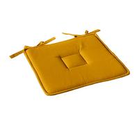 Galette de chaise uni effet Bachette - 40 x 40 cm - Moutarde