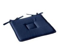 Galette de chaise uni effet Bachette - 40 x 40 cm - Bleu Marine