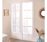 Enjoy Home - Paire de Vitrage Blanc - 90x220cm - Passe Tringle - 100% Polyester Sablé - Collection Sablé