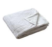 Plaid AZURA imitiation fourrure 2 tons et flanelle - 150 x 125 cm - Blanc